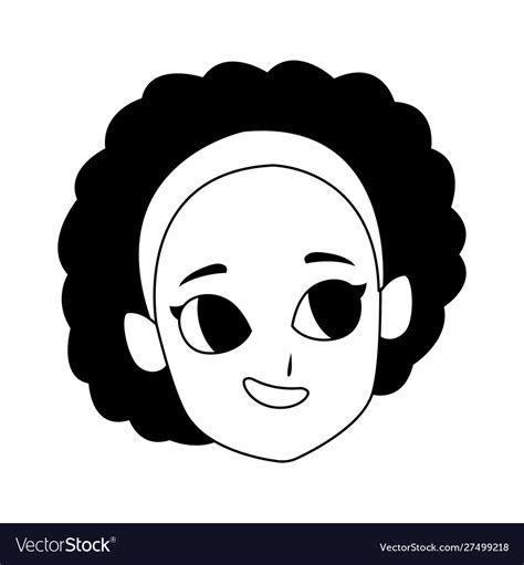 Happy Girl Face Icon Flat Design Royalty Free Vector Image