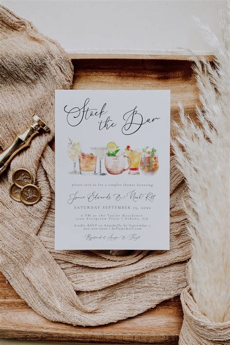 Stock The Bar Couples Shower Template Bar Wedding Shower Etsy