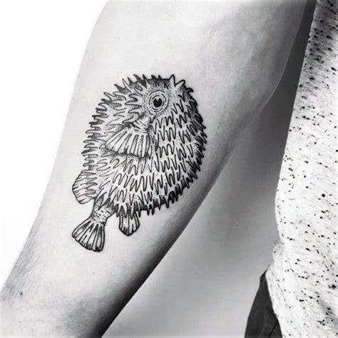 50 Pufferfish Tattoo Ideas For Men - Tetraodontidae Blowfish Designs