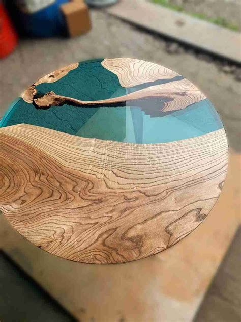 Круглый кухонный стол-река 1000х40мм | Woody's Shop