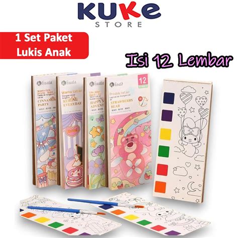 Jual KUKE 1 SET PAKET LUKIS PAKET MELUKIS ANAK Cat Air Buku Cat