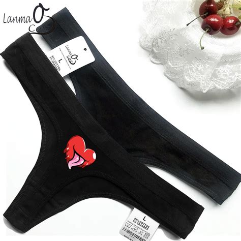 Hot Sexy G String Thongs Underwear Women Cotton Back Print Tback Thongs