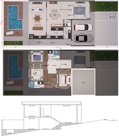 Sobrado Em Terreno Declive Projetos De Casas Modelos De Casas E