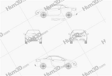 Peugeot 308 Cc 2014 Blueprint 3dmodels