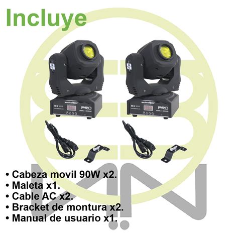 Spot Beam Cabeza Movil Led Gobos 90w 2 Piezas Con Maleta SET2S MOB90W