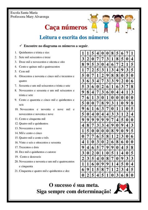 Caça números Leitura e escrita dos números Math 2 Spanish Class Mood