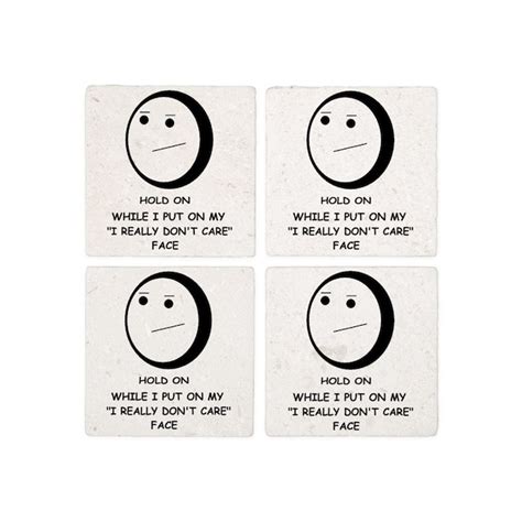 I DON'T CARE FACE Tile Coaster by doubledawgdareu