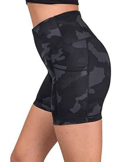 Frontwalk High Waisted Biker Shorts For Women Camouflage Printing Short