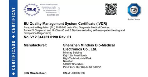 Mindray Takes Home Ivdr Ce Certificates To Cover All Ivd Product