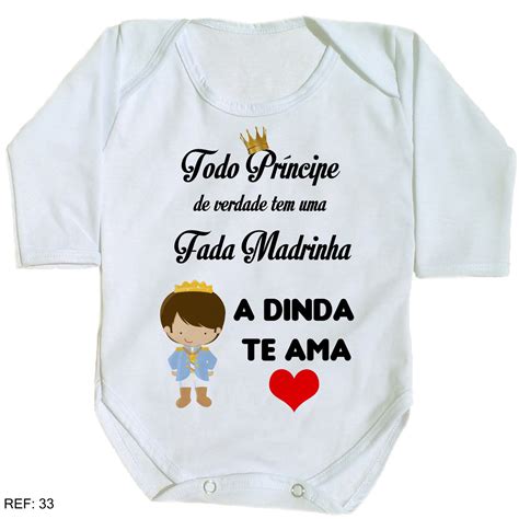 body de bebe ribana todo príncipe tem uma fada madrinha Elo7