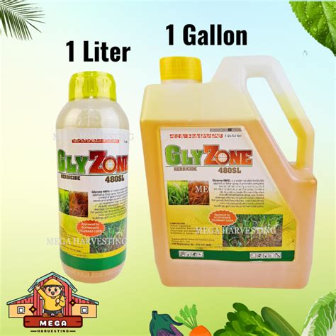 GLYZONE 480SL GLYPHOSATE 1L 1GALLON HERBICIDE PAMATAY DAMO LAWN GRASS