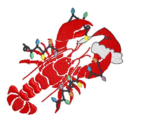 Christmas Crawfish Embroidery Machine Design Etsy