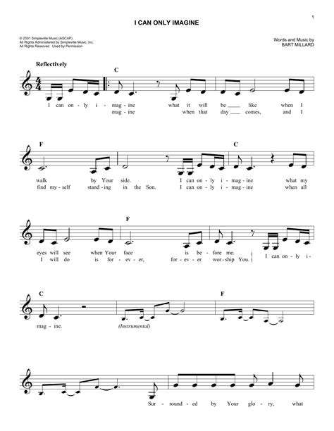 I Can Only Imagine With 3 Easy Chords Wtk I Can Only Imagine | Sheet