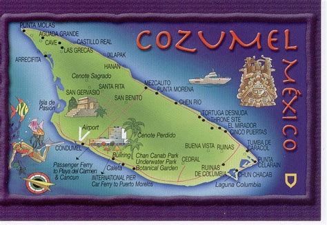 Cozumel Mexico Map Card Cozumel Cozumel Mexico Map Cozumel Mexico