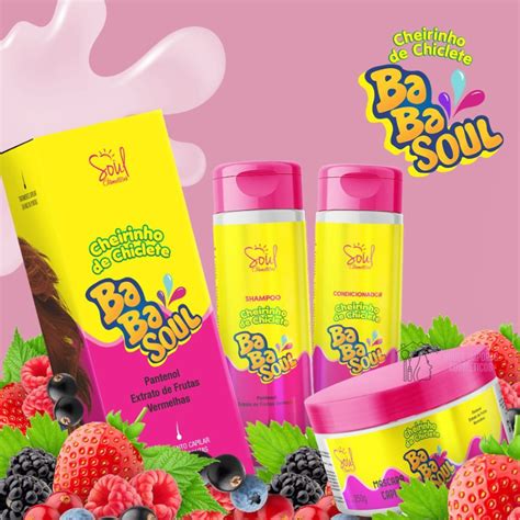 Kit Capilar BabaSoul Shampoo Condicionador Mascara Hidratação Soul