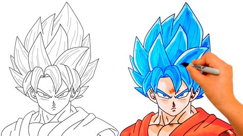 How To Draw Goku Super Saiyan Blue Ssj Blue Goku Youtube