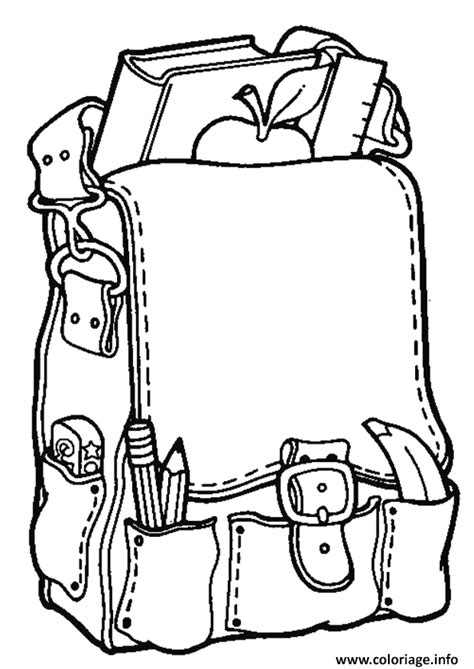 Coloriage Cartable Pour Ecole Maternelle