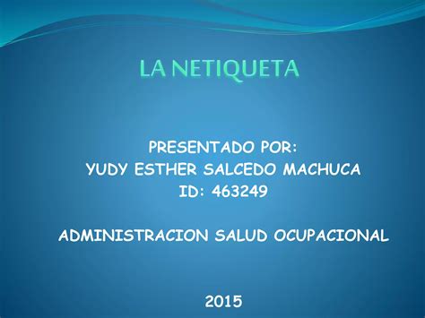 La Netiqueta Ppt Descarga Gratuita