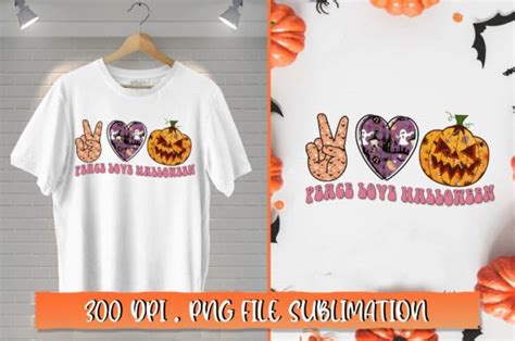 Peace Love Halloween Retro Sublimation Graphic By Extreme Designart