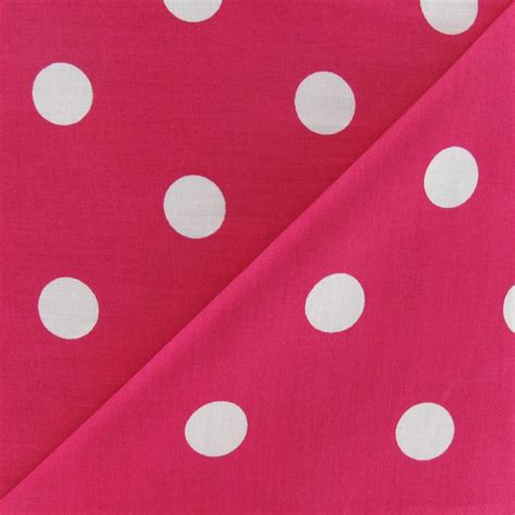 Tissus Pas Cher Tissu Summer Pois Blanc Sur Fond Fuchsia