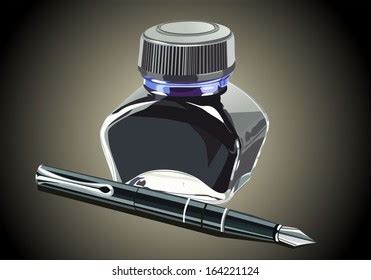 Fountain Pen Ink Bottle Stock Vector Royalty Free