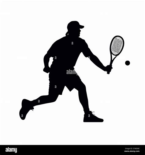 Male Tennis Player Silhouette Tennis Player Black Icon On White