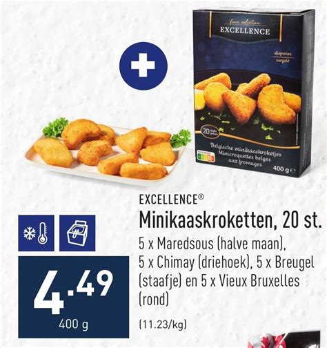 Excellence Minikaaskroketten 20 St 400g Promotie Bij ALDI