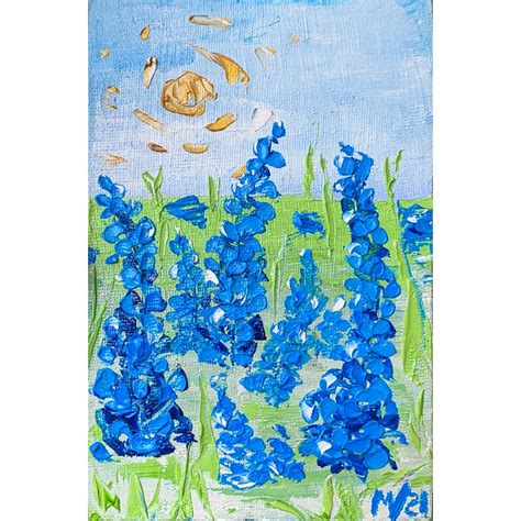 Bluebonnet Painting Texas Original Art Painting Canvas Impasto Oil Wall ...