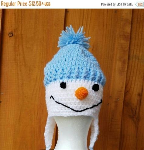 ON SALE Snowman Hat Handmade Crochet Sizes by KeepTheFaithCrafts