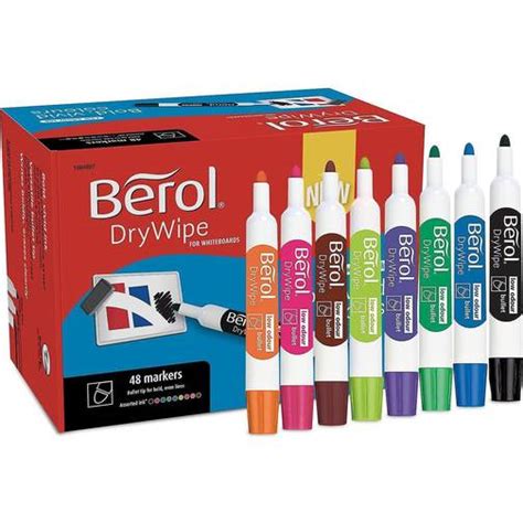 Berol Dry Wipe Whiteboard Markers Bullet Tip Assorted Inks Pack