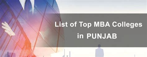 Top MBA Colleges In Punjab Best MBA Colleges In Punjab