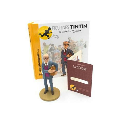 TINTIN FIGURINE DE MIK EZDANITOFF LIVRET PASSEPORT 12CM LA