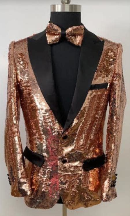 Rose Gold Sequin Blazer Rose Gold Tuxedo With Matching Bow