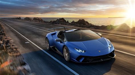 Fonds Decran 1920x1080 Lamborghini Routes Huracan 2018 Spyder Bleu