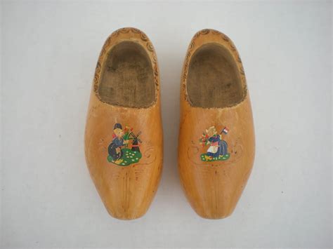 Vintage 50s 60s Dutch Miniature Clogs Hand Carved Wooden Wall Etsy