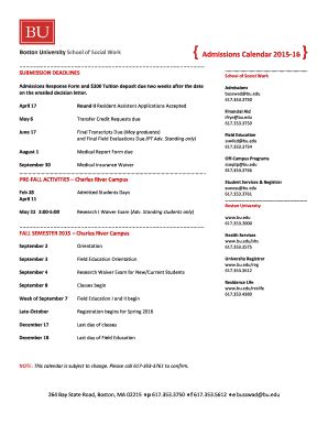 Fillable Online Bu Admissions Response Form And Tuition Deposit