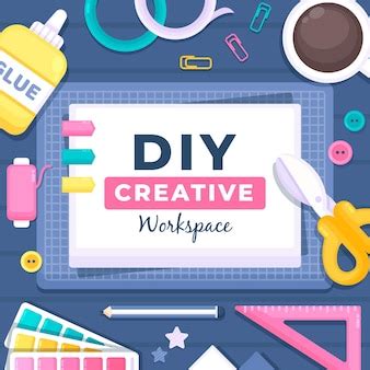 vector diy creative workshop concept