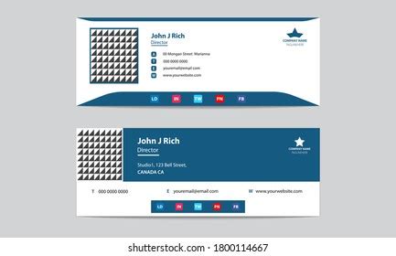 Flat Modern Email Signature Templates Stock Vector Royalty Free