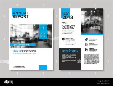 Set of blue cover and layout brochure, flyer, poster, annual report ...