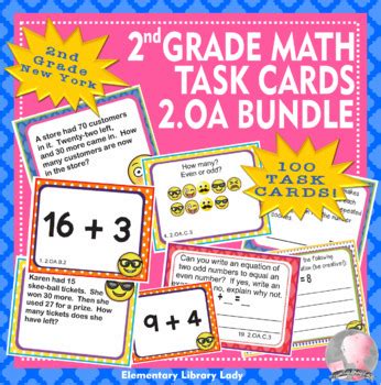 New York Math NY 2 OA 1 4 2nd Grade Task Cards BUNDLE 100 Task Cards