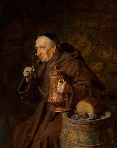 Monk Drinking By Eduard Von Grützner 1908 Wine Art Artwork