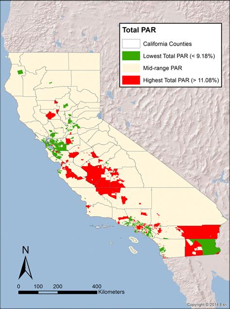 Geographic distribution of low and high PAR Census tracts across... | Download Scientific Diagram