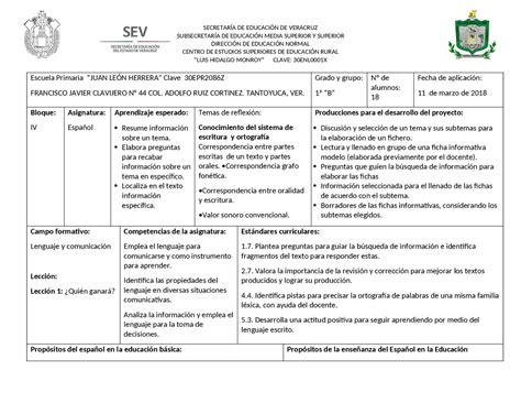 Secuencias Didacticas Ejemplos Primaria Lenguaje Infoupdate Org