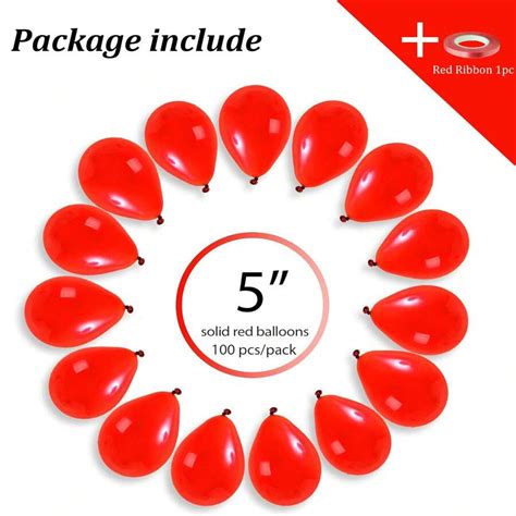 100pcs Mini Red Balloon 127cm Red Balloon Dark Red Balloon Ruby