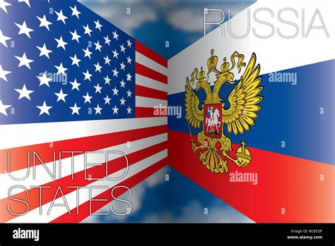 Usa Versus Russia Flags Vector Illustration Stock Vector Image And Art