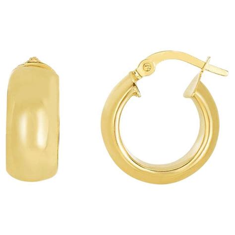 14k Yellow Gold Chunky Hoop Earrings For Sale At 1stdibs