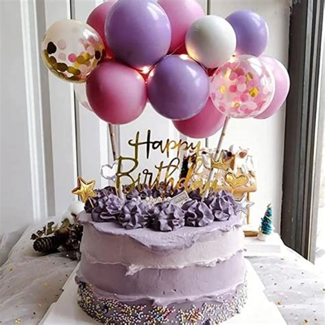 Pink & Purple Cake with balloons - Birthday Cake Delivery to Dubai ...