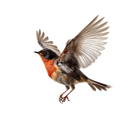 Robins Aerial Ballet Against Transparent Background Robin Bird