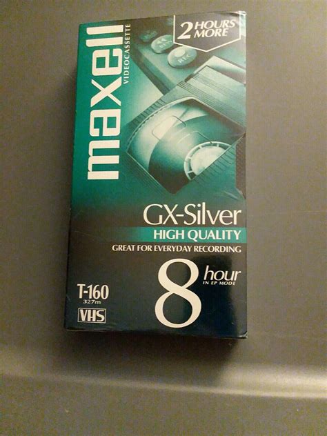 Maxell Gx Silver T160 8 Hour High Quality VHS Blank Tape NEW