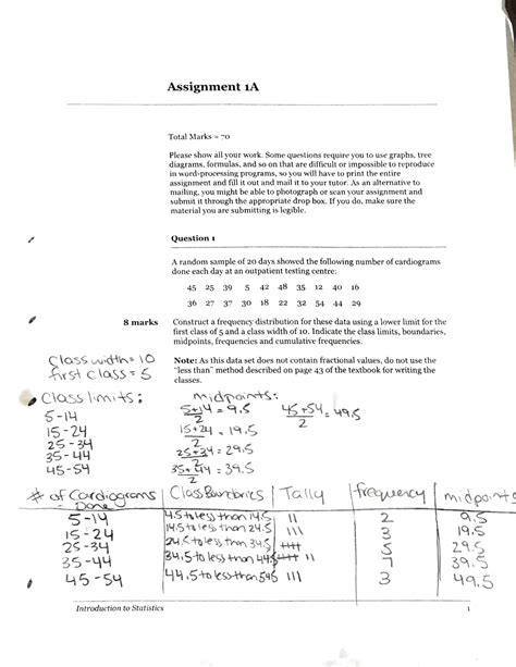 Introduction To Statistics Math 215 Assignment One Math 215 Studocu